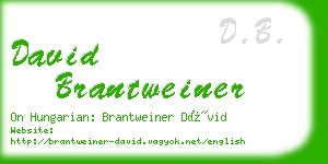 david brantweiner business card